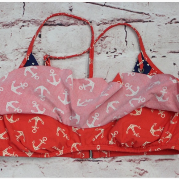 Women's Sperry Top Sider Bikini Top Red & Blue S - Picture 2 of 5